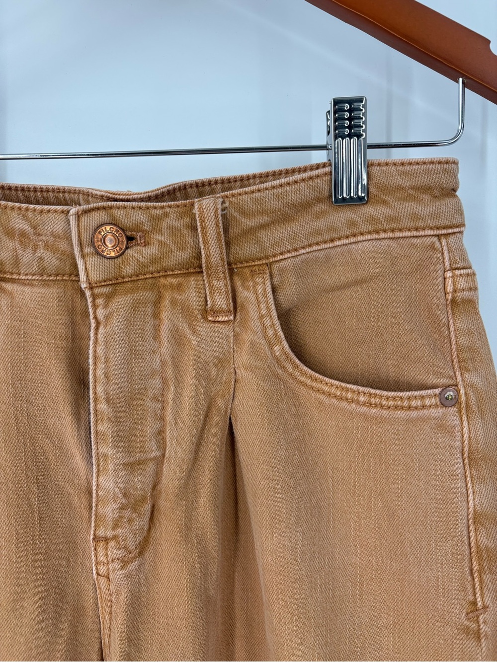 Pilcro Anthropologie The Breaker High Rise Barrel Brown Tan Cropped Size 26 - Picture 5 of 16